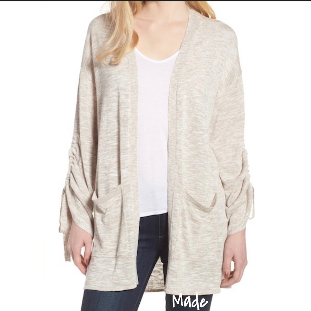 Trouve Beige Heathered Cardigan